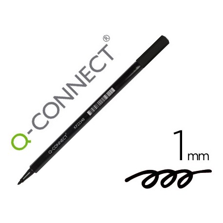 ROTULADOR Q-CONNECT PUNTA DE FIBRA NEGRO - PUNTA REDONDA 1 MM