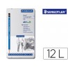 LAPICES DE GRAFITO STRAEDTLER MARS LUMOGRAPH 100 CAJA METALICA DE 12 LAPICES 8B- 7B-6B-5B-4B-3B-2B-B