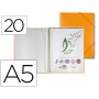 CARPETA LIDERPAPEL ESCAPARATE CON ESPIRAL 20 FUNDAS POLIPROPILENO DIN A5 NARANJA