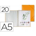 CARPETA LIDERPAPEL ESCAPARATE CON ESPIRAL 20 FUNDAS POLIPROPILENO DIN A5 NARANJA