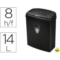 DESTRUCTORA DE DOCUMENTOS FELLOWES H-8 CAPACIDAD DE CORTE 8 HOJAS DESTRUYE GRAPAS TARJETAS DE VISITA