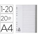 SEPARADOR NUMERICO Q-CONNECT PLASTICO 1-20 JUEGO DE 20 SEPARADORES DIN A4 -MULTITALADRO