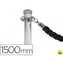 CORDON TRENZADO NEGRO 1500 MM PARA POSTE SEPARADOR