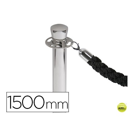 CORDON TRENZADO NEGRO 1500 MM PARA POSTE SEPARADOR