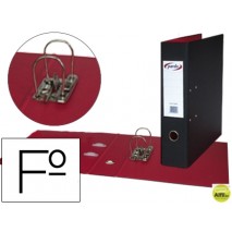 ARCHIVADOR DE PALANCA PARDO FOLIO PLASTICO 2 ANILLAS DE 70 MM COLOR NEGRO