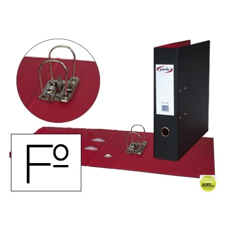 ARCHIVADOR DE PALANCA PARDO FOLIO PLASTICO 2 ANILLAS DE 70 MM COLOR NEGRO