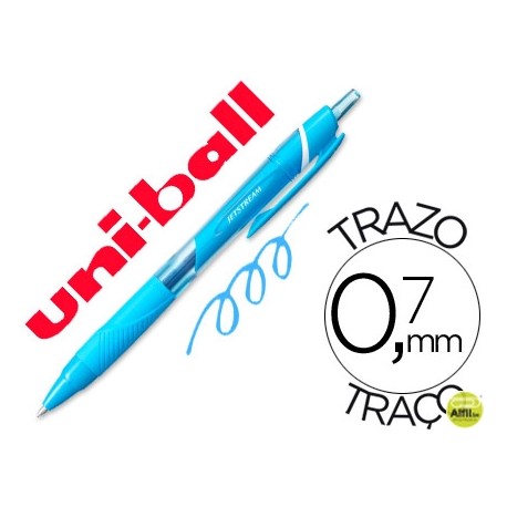 BOLIGRAFO UNI-BALL ROLLER JETSTREAM SXN157C RETRACTIL 0,7 MM  COLOR AZUL  CLARO