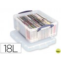CONTENEDOR DE PLASTICO ARCHIVO 2000 18 LITROS 200X390X480 MM TRANSPARENTE CON TAPA Y CIERRE HERMETIC