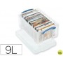 CONTENEDOR DE PLASTICO ARCHIVO 2000 9 LITROS 155X255X395 MM TRANSPARENTE CON TAPA Y CIERRE HERMETICO