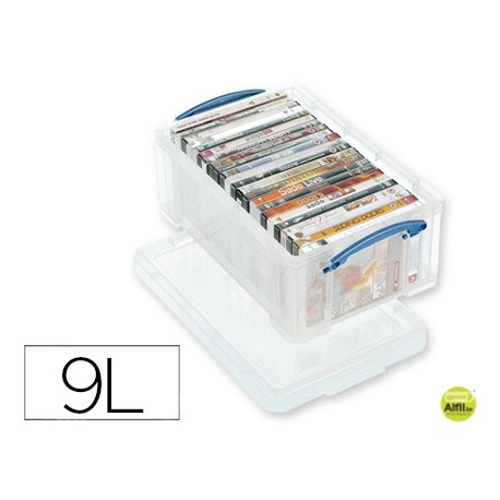 CONTENEDOR DE PLASTICO ARCHIVO 2000 9 LITROS 155X255X395 MM TRANSPARENTE CON TAPA Y CIERRE HERMETICO