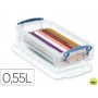 CONTENEDOR DE PLASTICO ARCHIVO 2000 0,55 LITROS 45X103X218 MM TRANSPARENTE CON TAPA Y CIERRE HERMETI