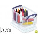 CONTENEDOR DE PLASTICO ARCHIVO 2000 0,70 LITROS 80X100X155 MM TRANSPARENTE CON TAPA Y CIERRE HERMETI