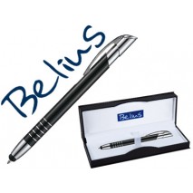 BOLIGRAFO BELIUS BELGRADO CON PUNTERO PARA PANTALLAS TACTILES NEGRO EN ESTUCHE