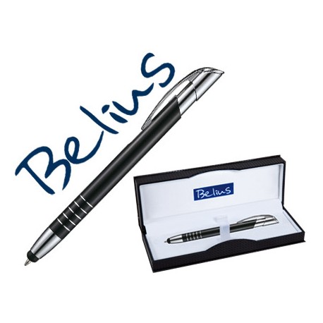 BOLIGRAFO BELIUS BELGRADO CON PUNTERO PARA PANTALLAS TACTILES NEGRO EN ESTUCHE