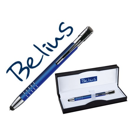 BOLIGRAFO BELIUS BELGRADO CON PUNTERO PARA PANTALLAS TACTILES AZUL EN ESTUCHE