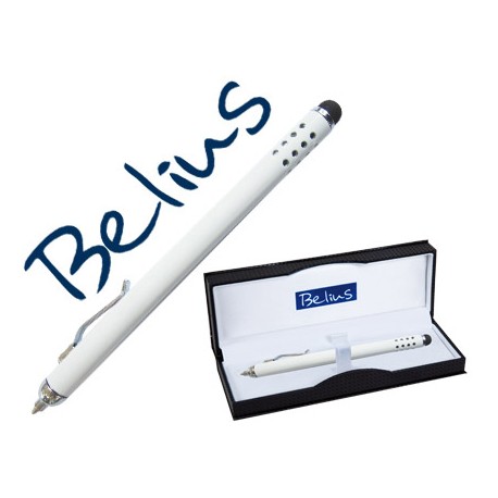 BOLIGRAFO BELIUS TIRANA CON PUNTERO PARA PANTALLAS TACTILES BLANCO EN ESTUCHE