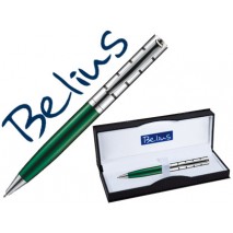 BOLIGRAFO BELIUS COPENHAGUE VERDE LACADO Y PLATA EN ESTUCHE