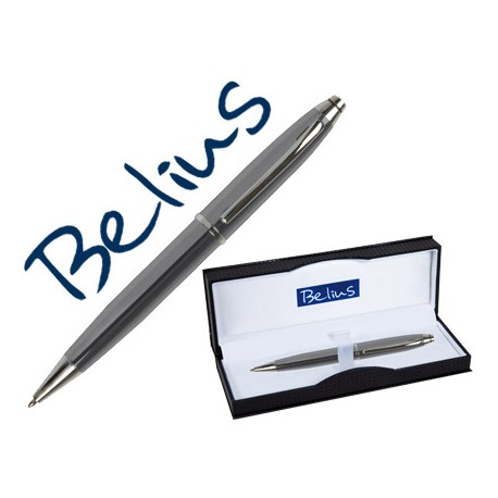 BOLIGRAFO BELIUS BUCAREST GRIS EN ESTUCHE