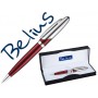 BOLIGRAFO BELIUS VARSOVIA ROJO LACADO CON DETALLES CROMADOS EN ESTUCHE