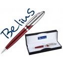BOLIGRAFO BELIUS VARSOVIA ROJO LACADO CON DETALLES CROMADOS EN ESTUCHE