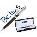 BOLIGRAFO BELIUS VARSOVIA NEGRO LACADO CON DETALLES CROMADOS EN ESTUCHE
