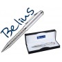 BOLIGRAFO BELIUS COSENZA PLATA CON DETALLES PLATEADOS EN ESTUCHE