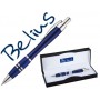 BOLIGRAFO BELIUS KASSEL AZUL CON DETALLES PLATEADOS EN ESTUCHE