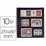 FUNDA PARDO CLASIFICADORA DE SELLOS 8 BANDAS DOBLE CARA FONDO NEGRO 15 ANILLAS 270 X 297 MM PACK DE