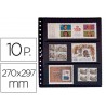 FUNDA PARDO CLASIFICADORA DE SELLOS 8 BANDAS DOBLE CARA FONDO NEGRO 15 ANILLAS 270 X 297 MM PACK DE