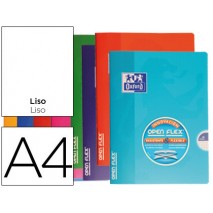 LIBRETA ESCOLAR OXFORD TAPA FLEXIBLE OPTIK PAPER OPENFLEX 48 HOJAS 90 GR DIN A4 LISO COLORES SURTIDO