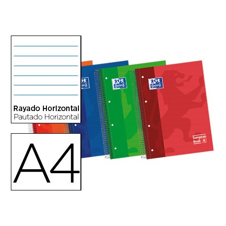 BLOC ESPIRAL OXFORD TAPA EXTRADURA MICROPERFORADO DIN A4 120 HOJAS 90 GR HORIZONTAL