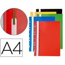 CARPETA DOSSIER MULTITALADROS CON FASTENER PVC Q-CONNECT DIN A4 COLORES SURTIDOS BOLSA DE 10