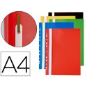 CARPETA DOSSIER MULTITALADROS CON FASTENER PVC Q-CONNECT DIN A4 COLORES SURTIDOS BOLSA DE 10