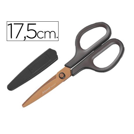 TIJERA OFICINA REXEL X3 TITANIUM 17,5 CM MARRON