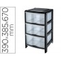 FICHERO CAJONES CEP CON RUEDAS 3 CAJONES VERTICALES NEGRO/TRANSPARENTE 39,5X38,5X67 CM
