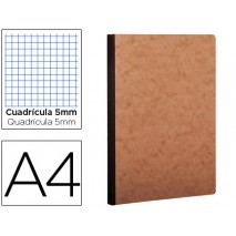 LIBRETA AGE-BAG TAPA CARTULINA LOMO COSIDO CUADRO 5 MM 96 HOJAS COLOR HAVANA 210X297 MM
