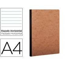 LIBRETA AGE-BAG TAPA CARTULINA LOMO COSIDO RAYADO HORIZONTAL 96 HOJAS COLOR HAVANA 210X297 MM
