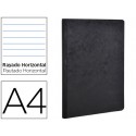 LIBRETA AGE-BAG TAPA CARTULINA LOMO COSIDO RAYADO HORIZONTAL 96 HOJAS COLOR NEGRO 210X297 MM