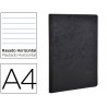 LIBRETA AGE-BAG TAPA CARTULINA LOMO COSIDO RAYADO HORIZONTAL 96 HOJAS COLOR NEGRO 210X297 MM