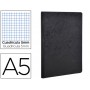 LIBRETA AGE-BAG TAPA CARTULINA LOMO COSIDO CUADRO 5 MM 96 HOJAS COLOR NEGRO 148X210 MM