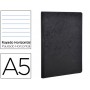 LIBRETA AGE-BAG TAPA CARTULINA LOMO COSIDO RAYADO HORIZONTAL 96 HOJAS COLOR NEGRO 148X210 MM