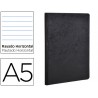LIBRETA AGE-BAG TAPA CARTULINA LOMO COSIDO RAYADO HORIZONTAL 96 HOJAS COLOR NEGRO 148X210 MM