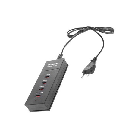 CARGADOR MULTIPLE NGS PARA DISPOSITIVOS MOVILES 4 SALIDAS USB COLOR NEGRO
