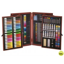 ESTUCHE DE PINTURA STETRO MADERA 178 PIEZAS MALETIN DELUXE