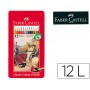 LAPICES DE COLORES FABER CASTELL CAJA METALICA DE 12 COLORES SURTIDOS