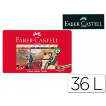 LAPICES DE COLORES FABER CASTELL CAJA METALICA DE 36 COLORES SURTIDOS