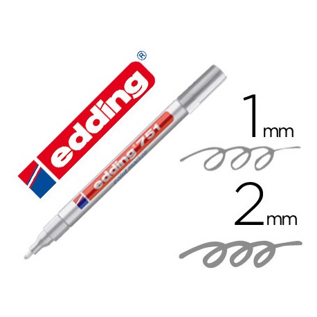 ROTULADOR EDDING PUNTA FIBRA 751 PLATA PUNTA REDONDA 1,5 MM