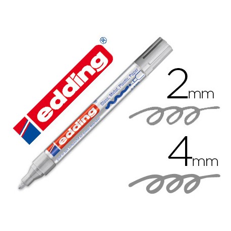 ROTULADOR EDDING PUNTA FIBRA 750 PLATA PUNTA REDONDA 3,5 MM