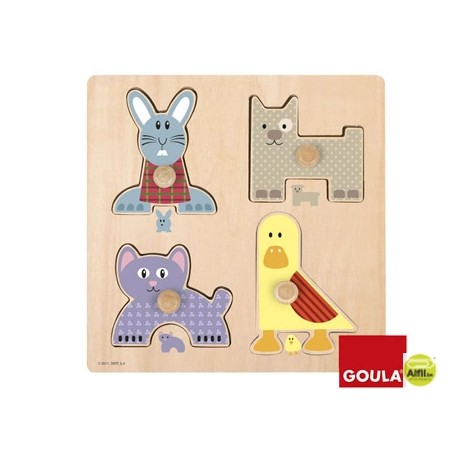 PUZZLE DISET 4 PIEZAS MAMAS Y BEBES