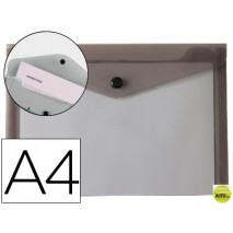CARPETA LIDERPAPEL DOSSIER BROCHE POLIPROPILENO DIN A4 NEGRO TRANSPARENTE 50 HOJAS